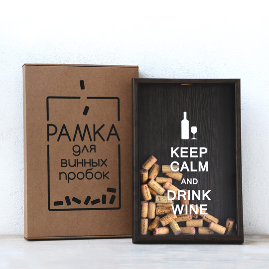 Рамка-копилка для винных пробок 'Keep Calm'