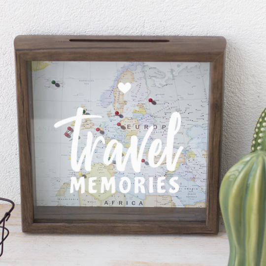 Рамка-копилка темная 'Travel memories'
