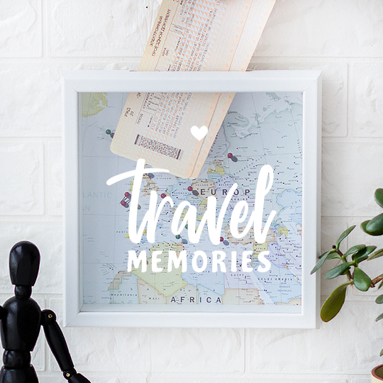 Рамка-копилка светлая 'Travel memories' (разные дизайны) / Карта Европы