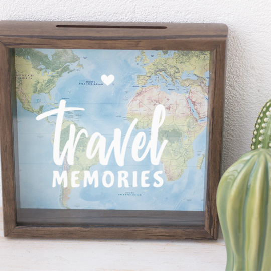 Рамка-копилка темная 'Travel memories' (разные дизайны) / Карта мира 591068 - фото 3