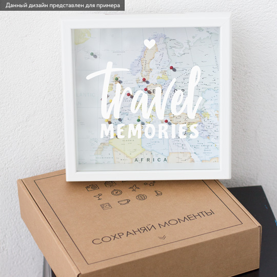 Рамка-копилка темная 'Travel memories' (разные дизайны) / Карта мира 591068 - фото 4