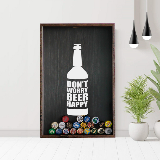 Рамка-копилка для пивных крышек 'Beer happy'