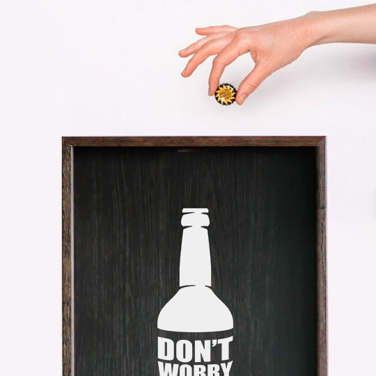 Рамка-копилка для пивных крышек 'Beer happy'