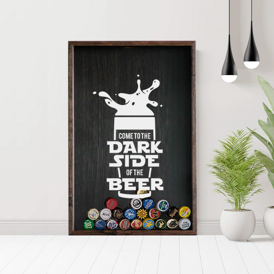 Рамка-копилка для пивных крышек 'Dark side of beer'