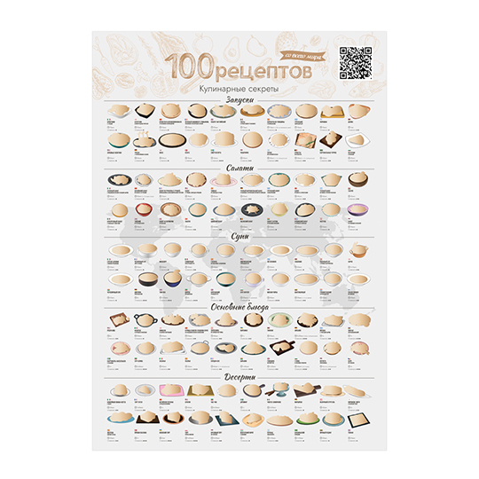 Скретч-постер '100 рецептов'