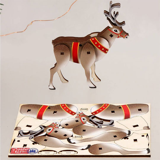 Открытка-игрушка 'Рождественский олень'
