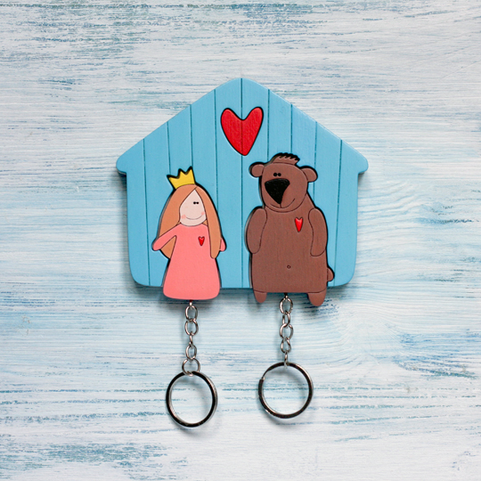 Ключница на два ключа 'Princess and Bear'