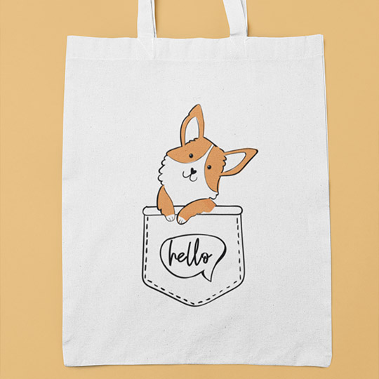 Сумка-шоппер 'Corgi say hello'