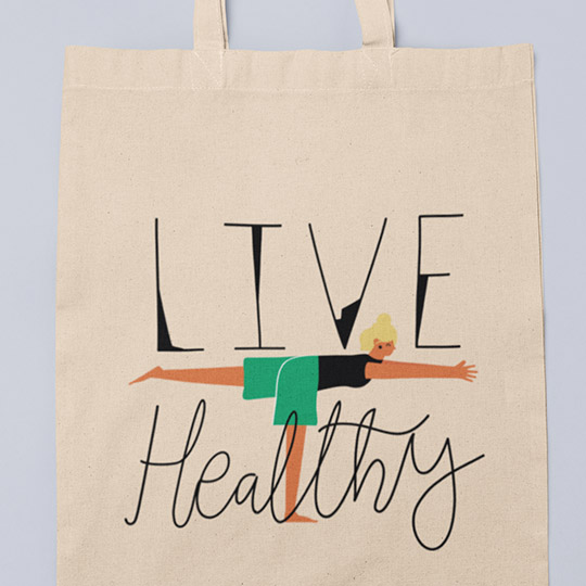 Сумка-шоппер 'Live healthy'
