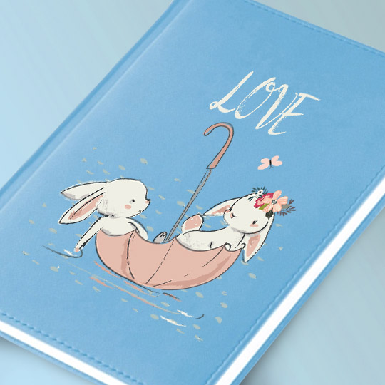Ежедневник 'Rabbits in umbrella'