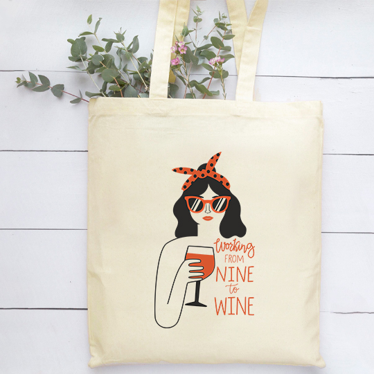 Сумка-шоппер 'From nine to wine'