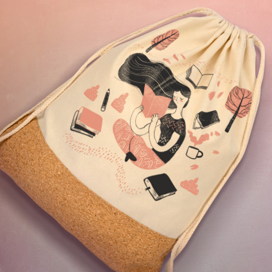 Рюкзак-мешок 'Влюбленная в книги'