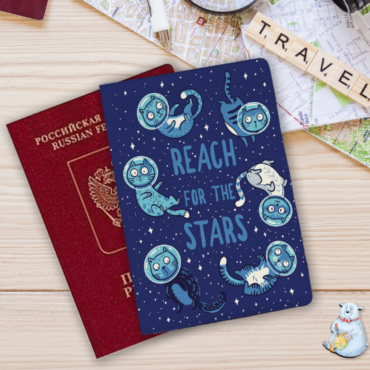 Обложка для паспорта 'Reach for the stars'