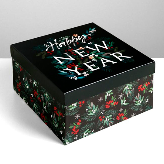 Коробка подарочная 'Dark new year gift'