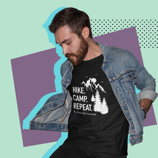Футболка унисекс 'Hike Camp' с вашей надписью