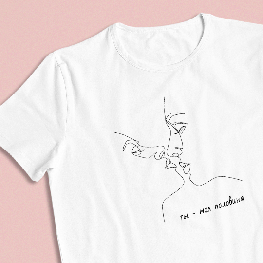 

Футболка унисекс 'Kisses' с вашей надписью (разные цвета) / Белый; (разные размеры) / S