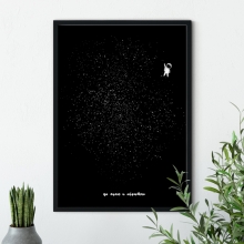 Постер с вашей надписью 'Одинокий космонавт'