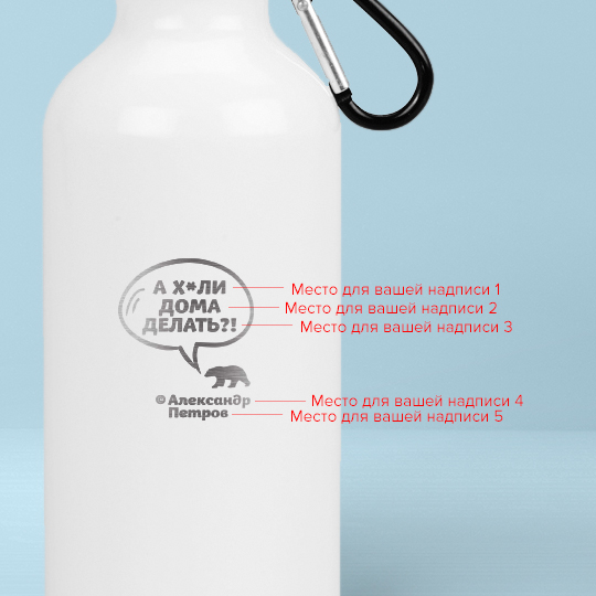 Бутылка для воды Oregon 'Smart Bear' с вашей надписью (разные цвета) / Белый 872129 - фото 2