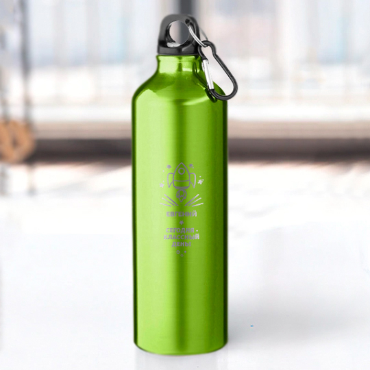 Бутылка для воды Pacific 'Cosmos' с вашей надписью (разные цвета) / Зелёный