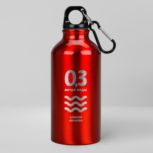 Бутылка для воды Oregon 'Elements' с вашей надписью (разные цвета) / Красный