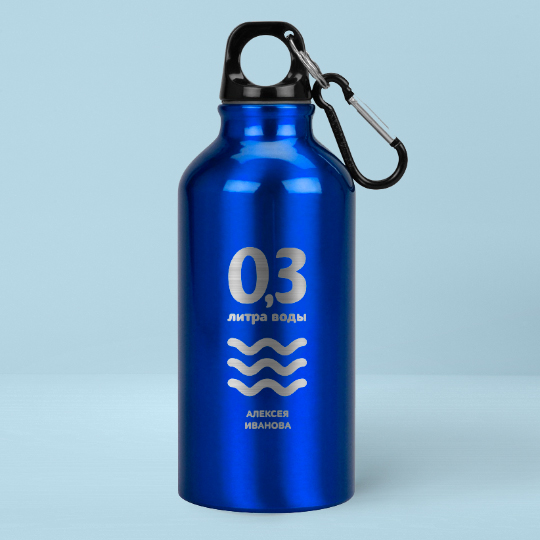 Бутылка для воды Oregon 'Elements' с вашей надписью (разные цвета) / Синий 872141 - фото 1