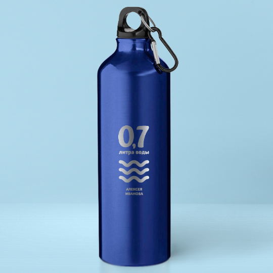 Бутылка для воды Pacific 'Elements' с вашей надписью (разные цвета) / Синий