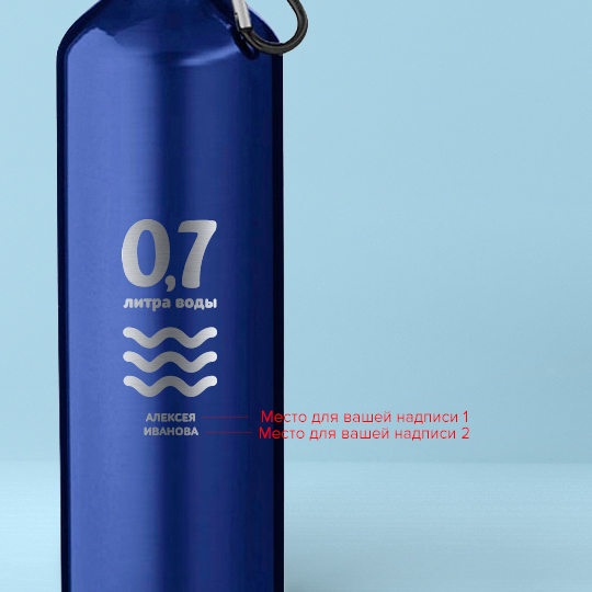 Бутылка для воды Pacific 'Elements' с вашей надписью (разные цвета) / Синий 872148 - фото 2
