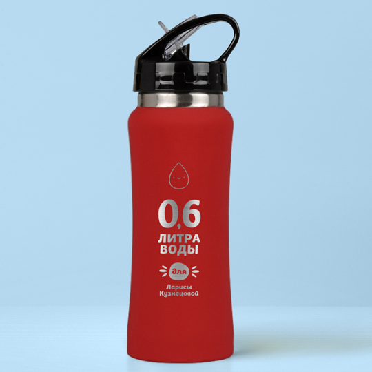 Бутылка для воды Costa Rica 'Drop' с вашей надписью (разные цвета) / Красный 872172 - фото 1