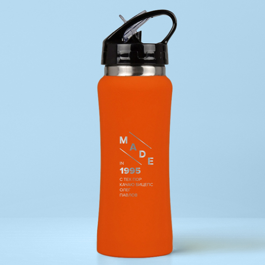 Бутылка для воды Costa Rica 'Made' с вашей надписью (разные цвета) / Оранжевый 872192 - фото 1