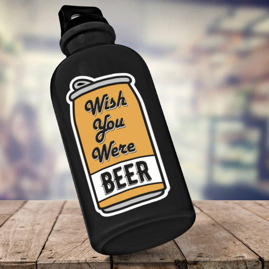 Бутылка с карабином 'Wish you were beer'
