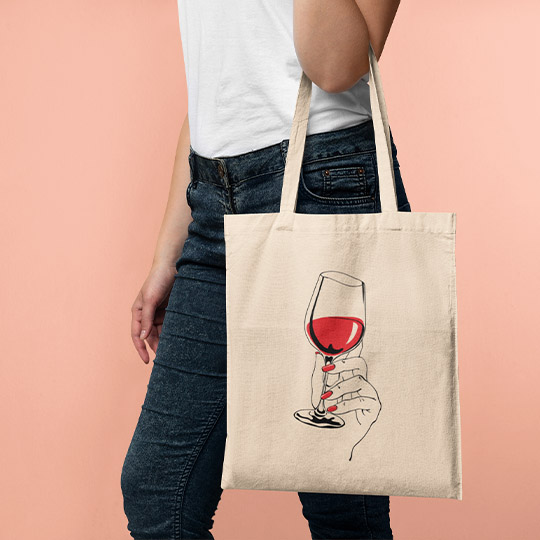 Сумка-шоппер 'Glass of wine'