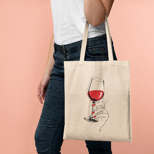 Сумка-шоппер 'Glass of wine'