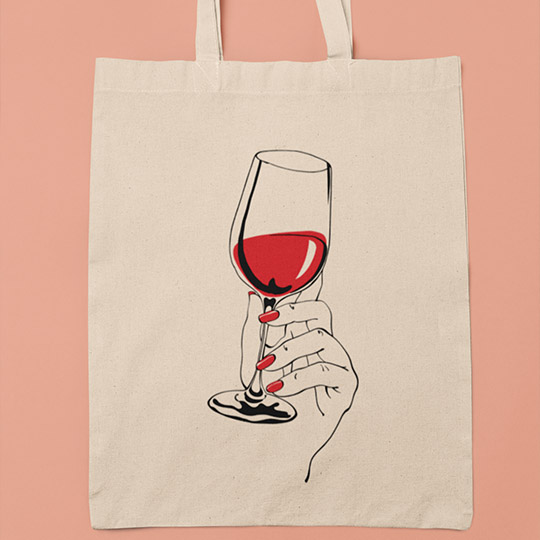 Сумка-шоппер 'Glass of wine'
