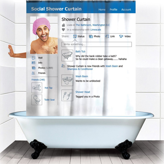 Шторка для ванны 'Social Shower Curtain'