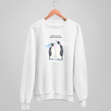 Свитшот унисекс 'Penguin couple' с вашей надписью