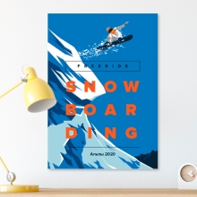 Постер с вашей надписью 'Snowboarding'