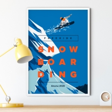 Постер с вашей надписью 'Snowboarding'