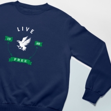 Свитшот унисекс 'Free eagle' с вашей надписью