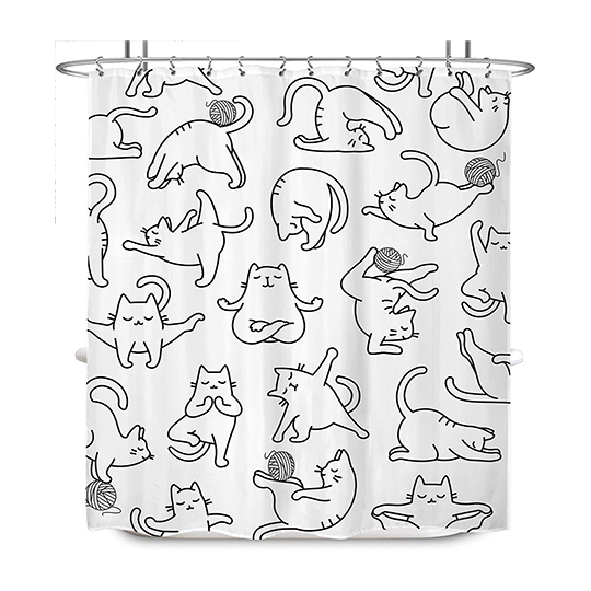 Шторка для ванны 'Yoga Cats'