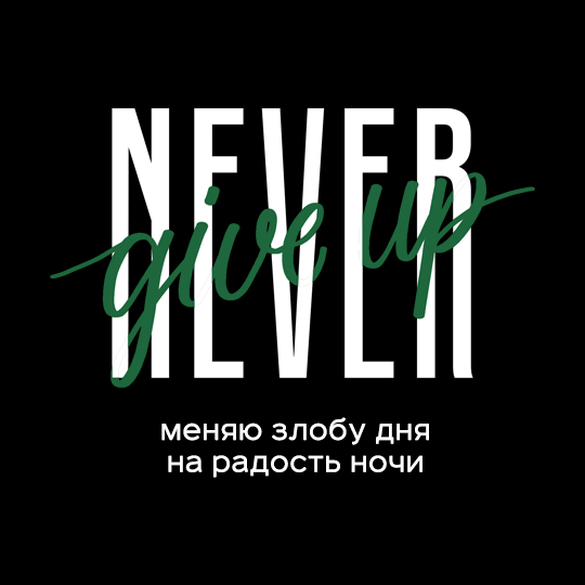 Футболка унисекс 'Never give up' с вашей надписью