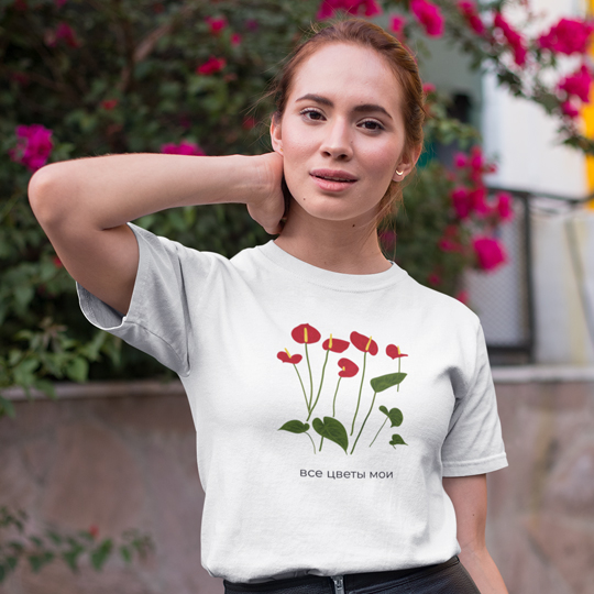 Футболка унисекс 'Anthurium' с вашей надписью