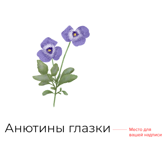 Футболка унисекс 'Анютины глазки' с вашей надписью