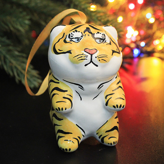 Игрушка елочная керамическая 'Little Tiger'