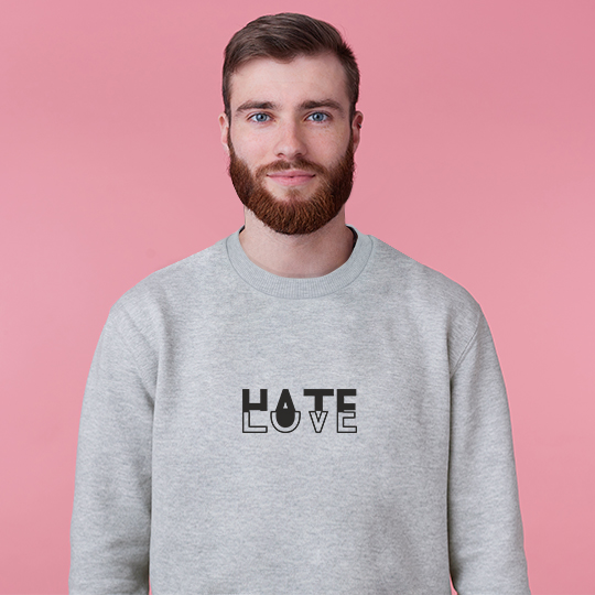 Свитшот мужской 'Hate and Love' (разные размеры) / XL 955167 - фото 1