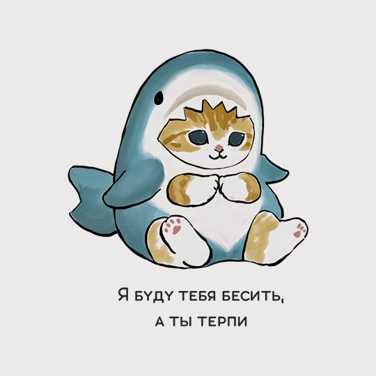 Кружка 'Котенок-акуленок' с вашей надписью