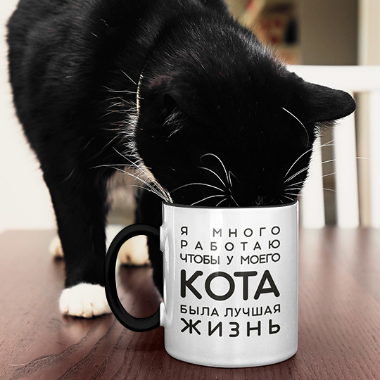 

Кружка 'Много работаю' (разные цвета) / Черный
