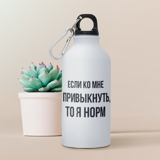 Бутылка с карабином 'Привыкай'