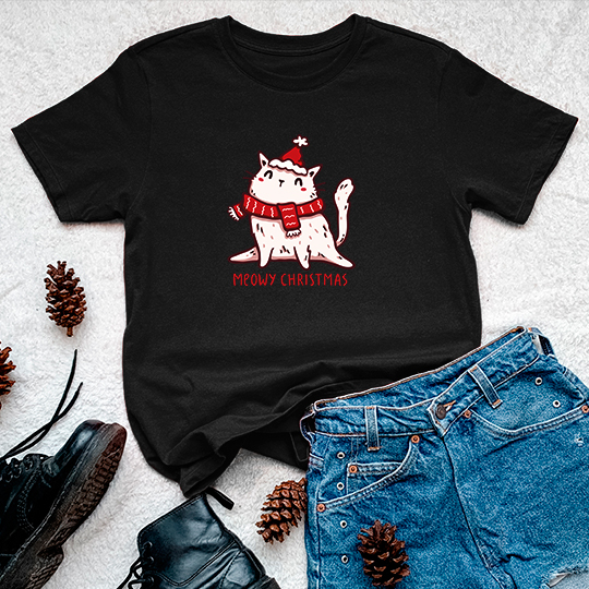Футболка унисекс 'Meowy Christmas'