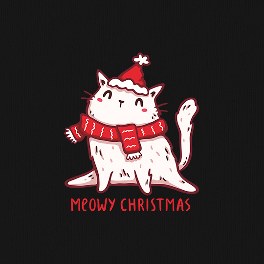 Футболка унисекс 'Meowy Christmas'