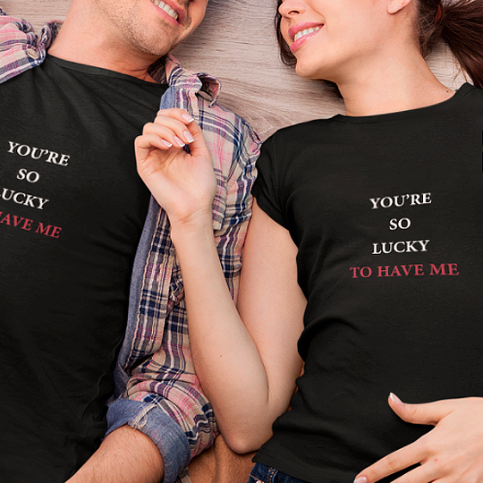 Футболка унисекс 'Lucky to have me'